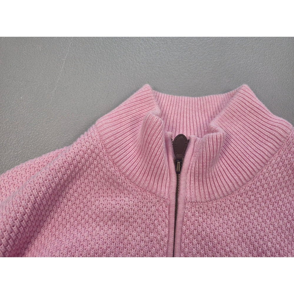 Vineyard Vines Mens Pink Cotton Honeycomb Knit Quarter Zip Sweater Size M - Picture 11 of 12